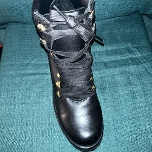 Black combat booties